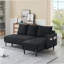 long, en tissu velours côtelé, avec trois coussins assortis et des sièges spacieux et confortables, pour le salon de bureau -326743309-326743312
