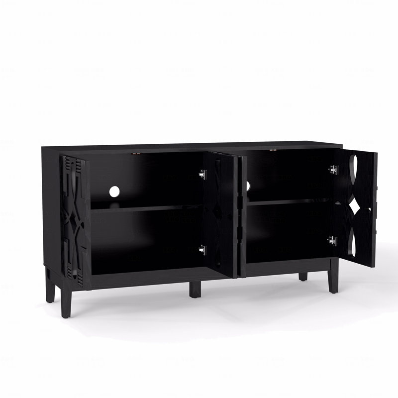 Buffet 60,5 "Mid Century, Noir