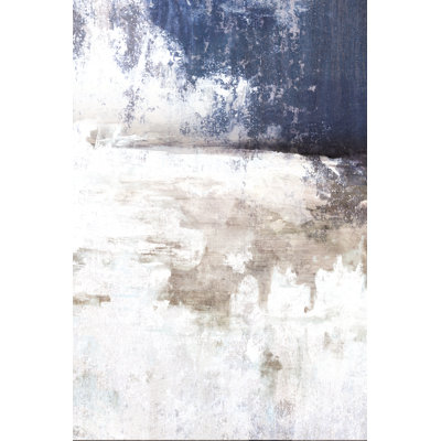Blue And Tan - Wrapped Canvas Painting