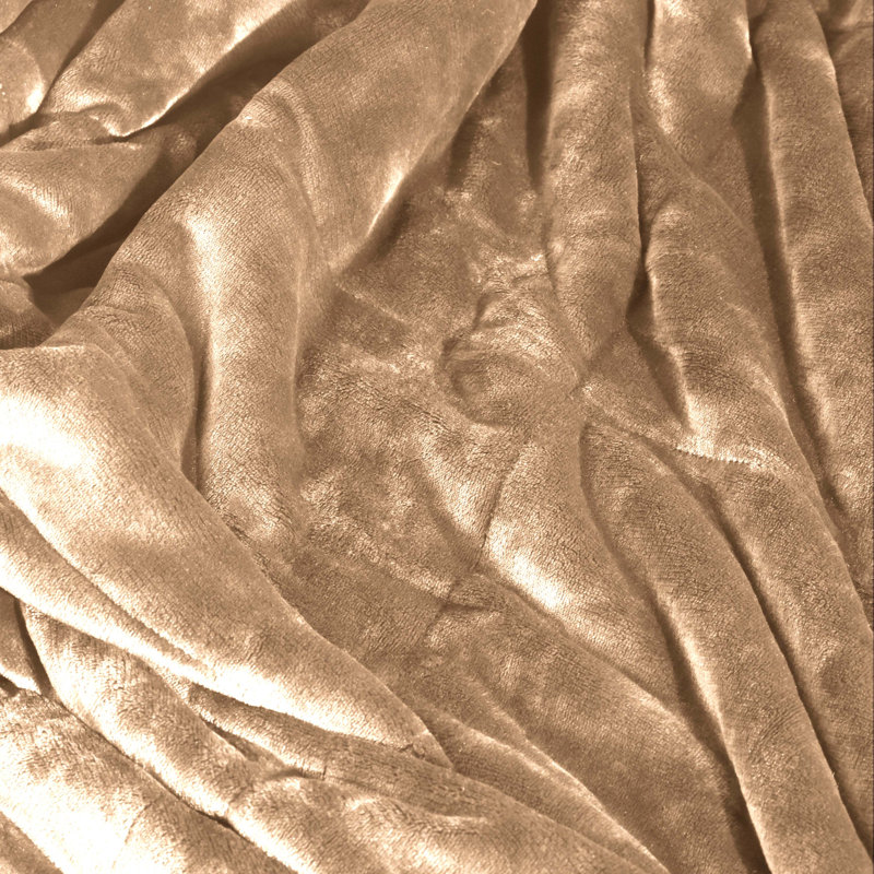 Vellux PlushLux Filled Blanket, Full/Queen, Sand