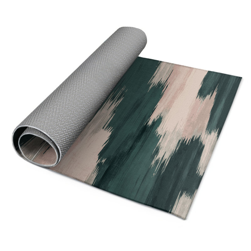 Watercolor Gray Indoor and Outdoor Area Rug, Rectangle 3' x 5'