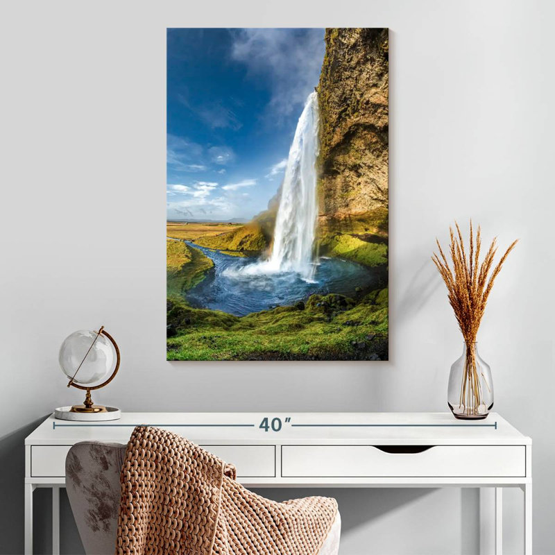Alvord Seljalandsfoss In Summer, 30" H x 20" W