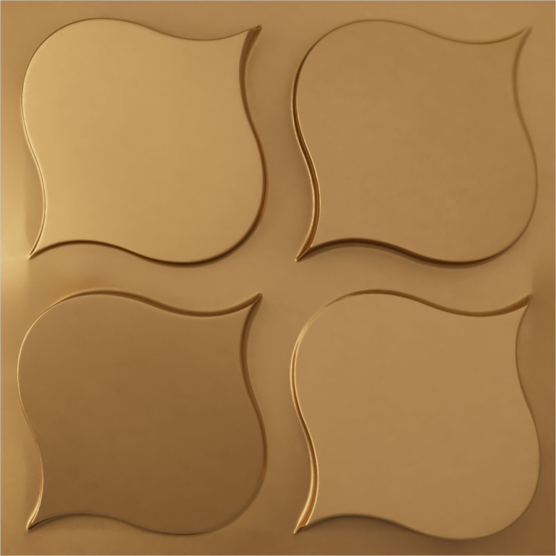 Panneau mural 3D 19,63 "x 19,63" en noir (paquet de 12), Doré brillant