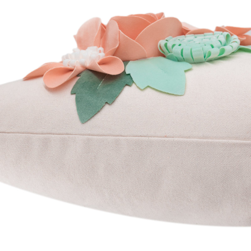 Housse de coussin  3D Flower, Rose pêche