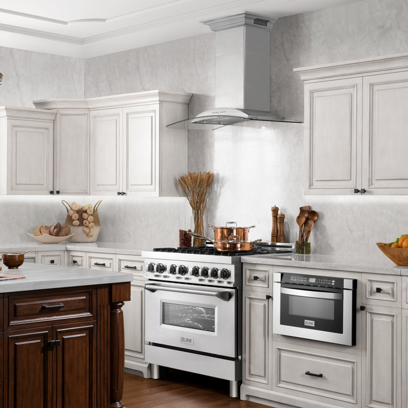 30" 400 CFM Ducted Wall Mount Range Hood in Stainless Steel, 30"
