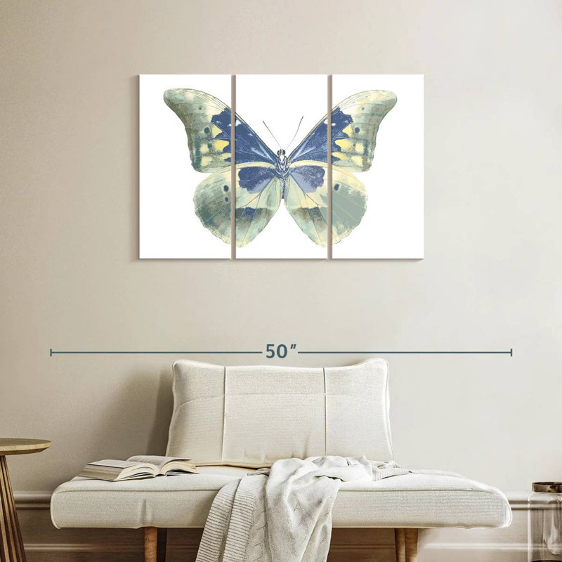 Brampt Butterfly In Indigo, 24" H x 38" W
