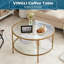 VINGLI Table basse double ronde en verre 78 * 78 * 49Cm-1703203529