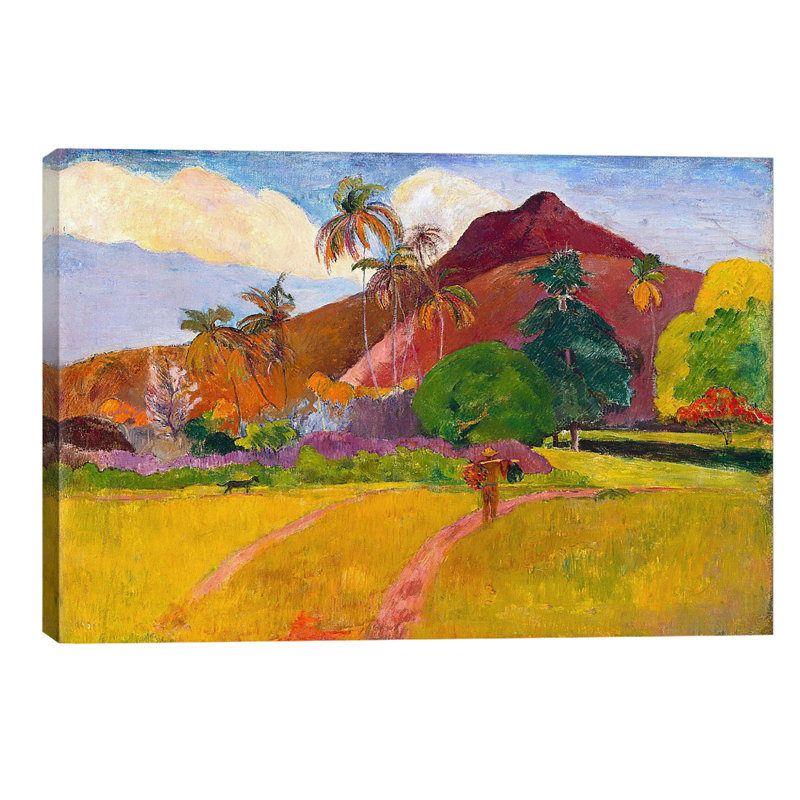 Tahitian Landscape by Paul Gauguin - Painting on Canvas, 66.04 cm H x 45.72 cm W x 1.91 cm D, Wrapped Canvas