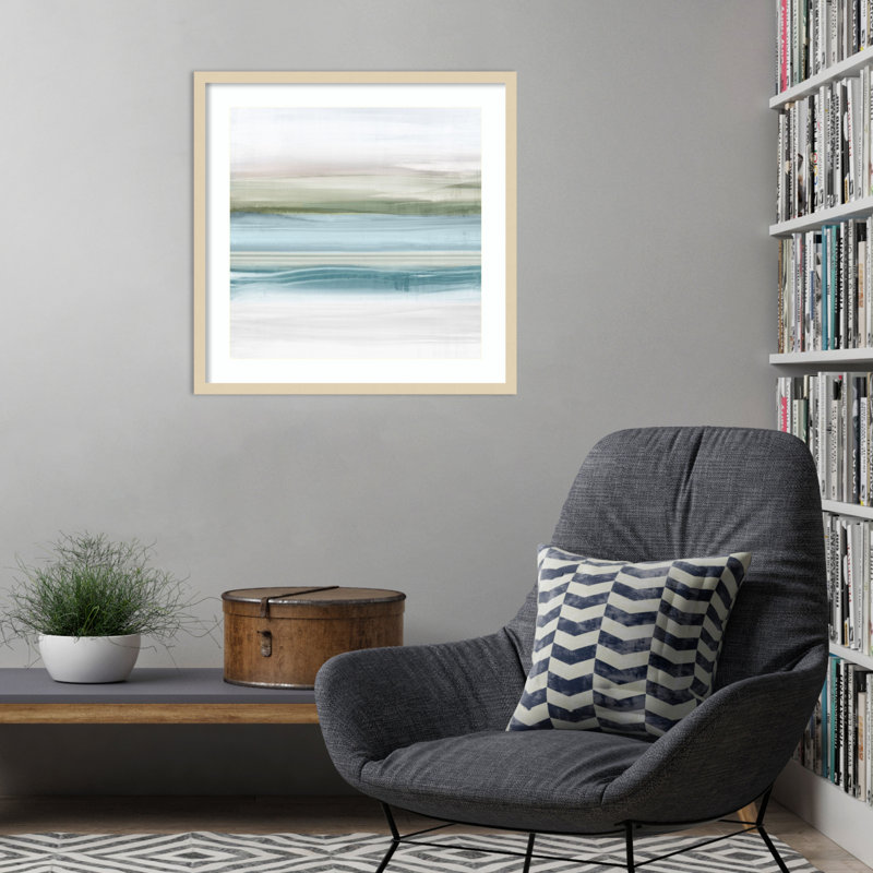 «Landscape of Beach Stripes» par Luna Mavis, impression sur bois encadrée, H 33 po x l 33 po