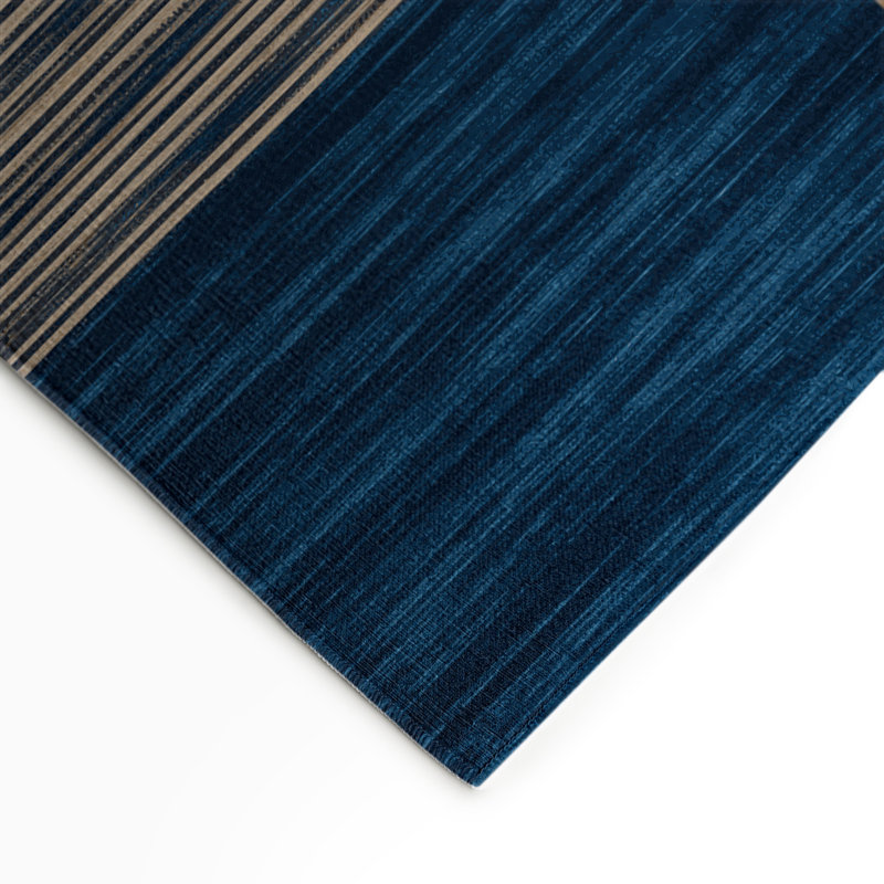Tapis intérieur / extérieur gris HorizontalStripes, Rectangle 5 pi x 7 pi