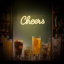 Trixes Cheers Neon Light Sign - Large LED Hanging Sign - Bright Yellow Bar Accessory