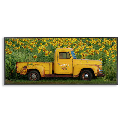 " Yellow Sunflower Field Truck " by Carrie Ann Grippo-Pike