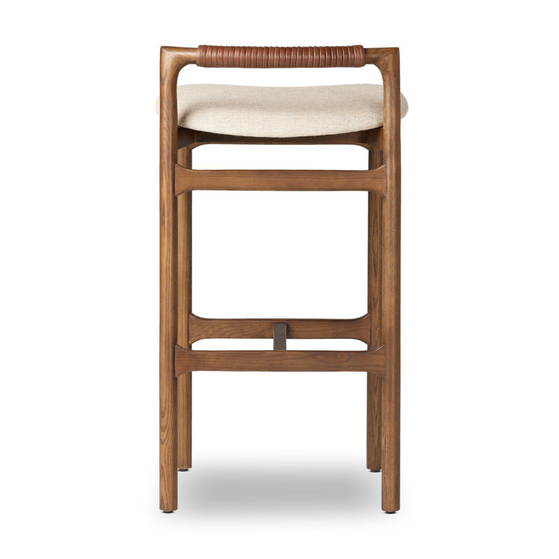 Baden Stool, Lamont Nettlewood, Haven Tobacco/Genuine Leather, Bar Stool (30" Seat Height)