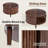 40" Round Drum Coffee Table with Hidden Storage, Fluted Wood Slat Design & Sliding Tambour Door-2058137054