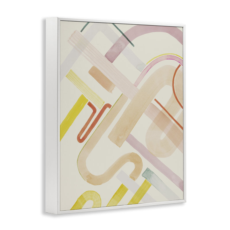 «Curved Forms Collage», art de la giclée encadrée par Grace Popp, Estampe numérique encadrée blanc bord de mer