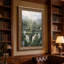 «White Blossoming Trees and Stone Wall In Misty Mountains», art mural sur toile-133486148