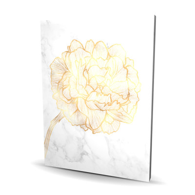 Golden Peony - Gold Floral Botanical Canvas for Home Decor