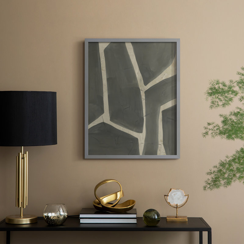 Casse-tête I, reproduction encadrée - bois massif, H 11 po x l 9 po, Cadre gris