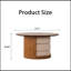 Rosman rond en bois avec 3 tabourets gigognes en tissu