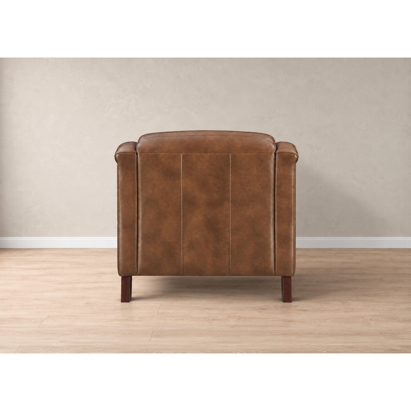 Fauteuil rétro en cuir pleine fleur