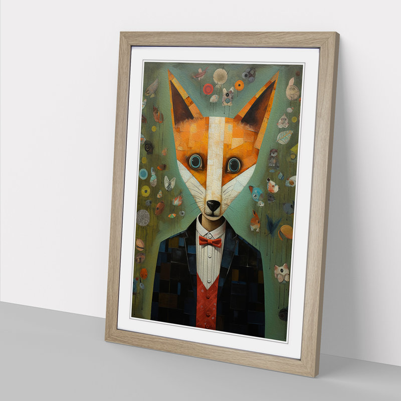 Single Picture Frame Print on Wood, Oak Framed, 34cm H x 25cm W