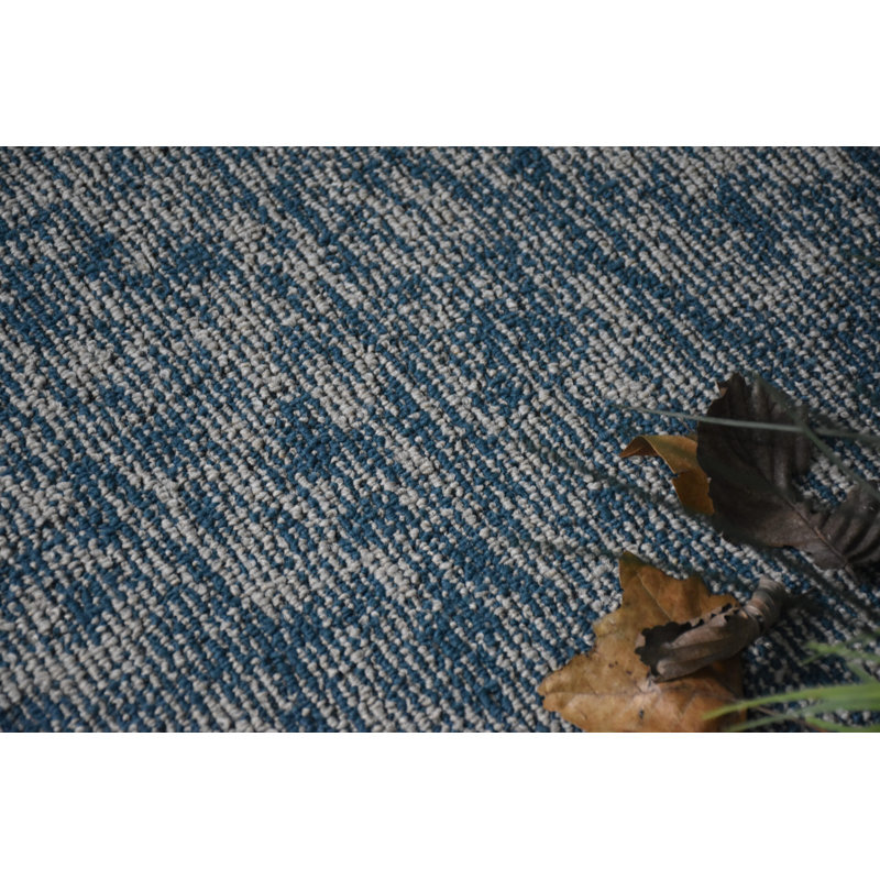 Tapis décoratif Elemental - imprimé géométrique bleu délavé, Octogone 7 pi