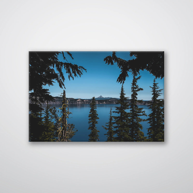 Crater Lake Print - Oregon National Park Wall Art - Scenic Mountain Lake Canvas Poster - Blue Water Caldera Landscape Artwork - Travel Nature Decor - Adventure Wall Hanging - Modern Home Decoration Art Print