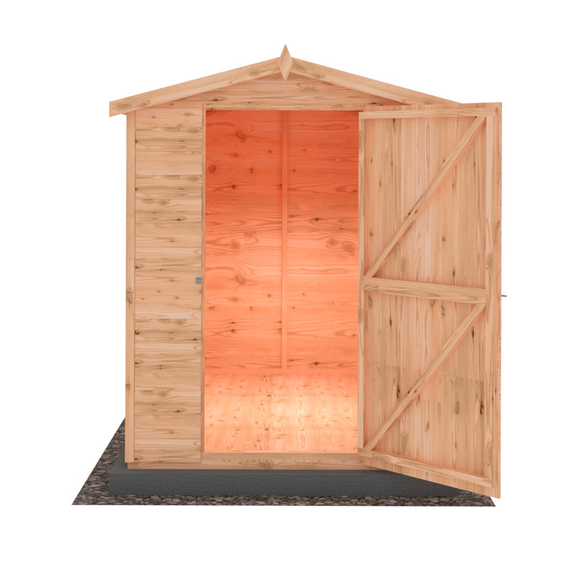 Lewis 5 Ft. W x 7 Ft. D Shiplap Apex Wooden Shed, No