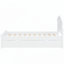 Lit plateforme simple en bois avec tête de lit et deux tiroirs, blanc-369186178
