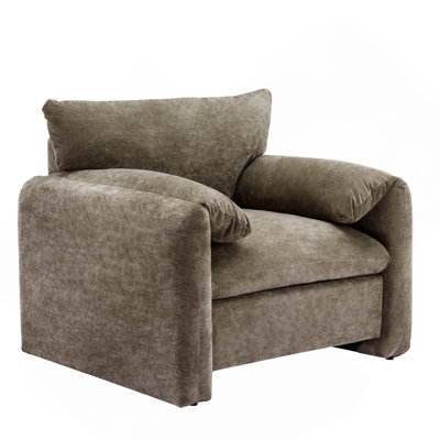 Modern Chenille Oversized Accent Single Armchair for Living Room, Bedroom