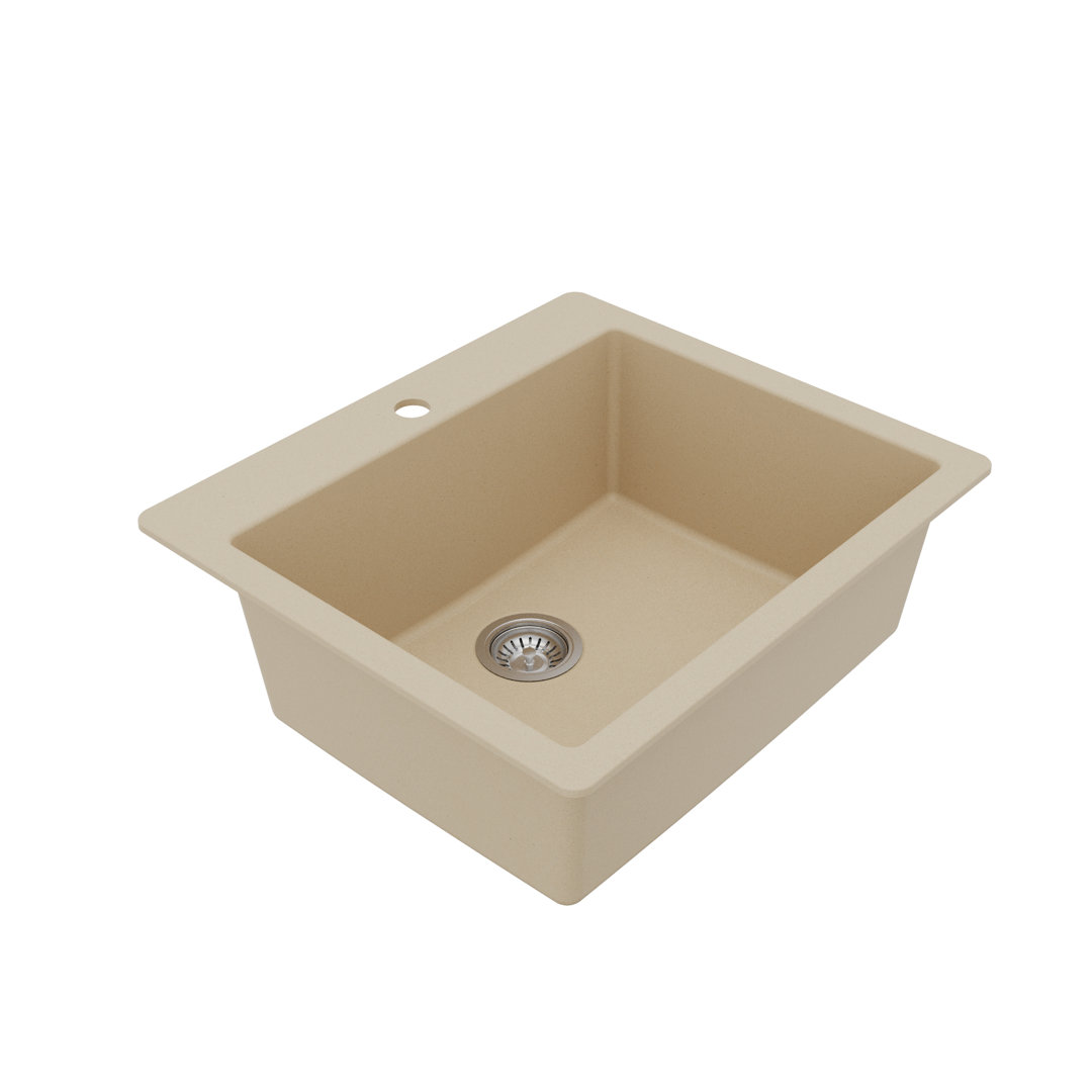 Karran Quartz 25'' X 22'' Single Bowl Drop-in Kitchen Sink Kit Karran