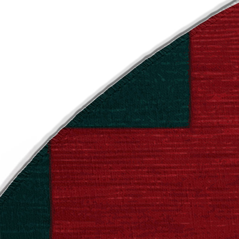 Tapis d'intérieur et d'extérieur à carreaux vert, Rond 5 pi