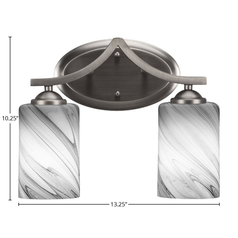 Barre d'éclairage de salle de bain 2 lumières Zilo, Graphite