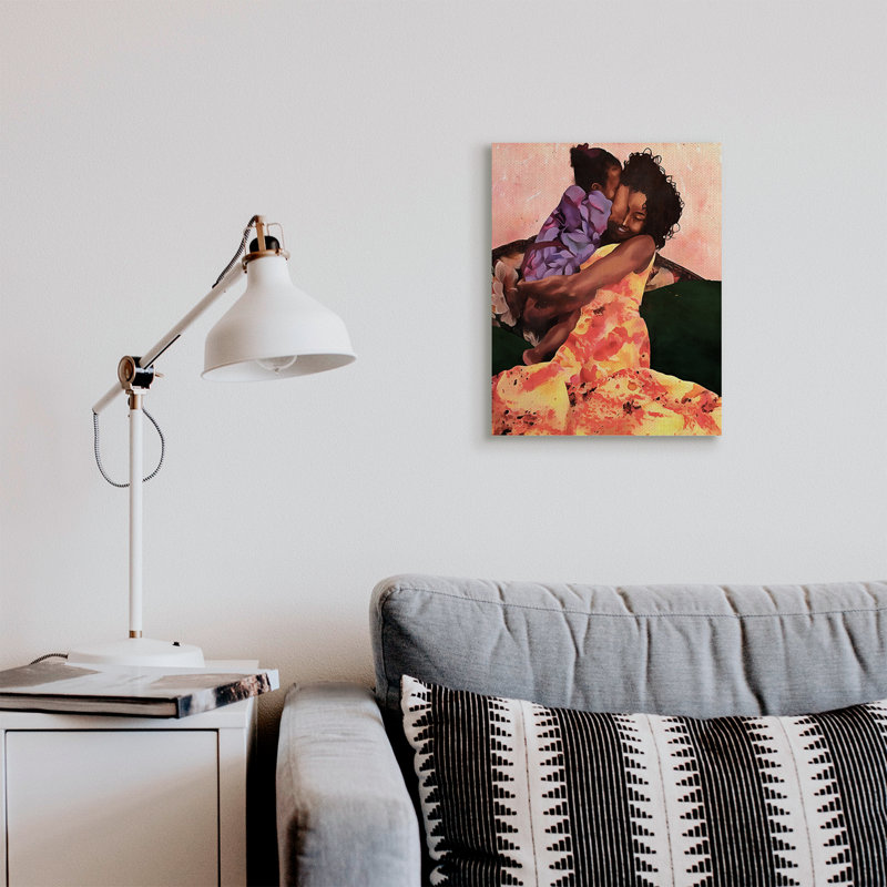 «Motherly Hug», H 20 po x l 16 po, Toile tendue