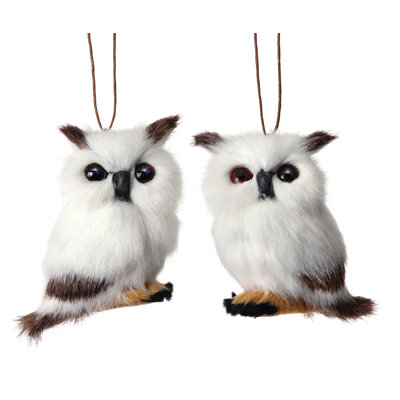 3'' Faux Fur Animals Holiday Shaped Ornament