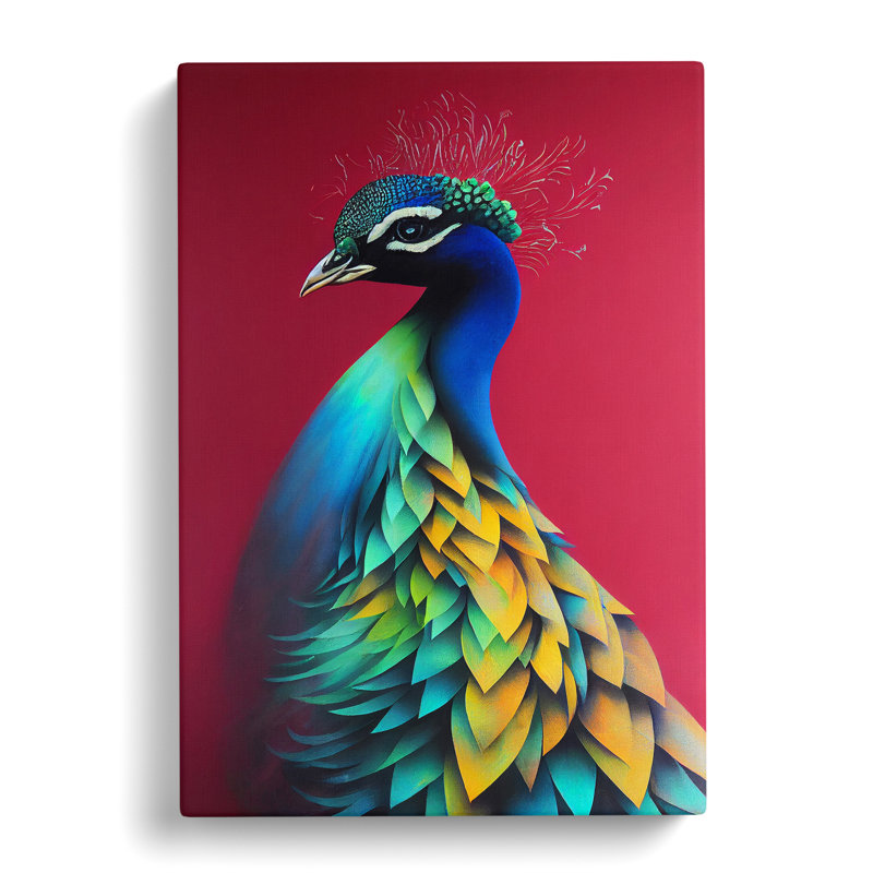 Peacock Beauty - Wrapped Canvas, 76cm H x 50cm W x 3cm D