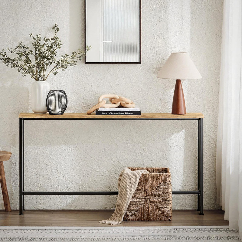 Abingt 120cm Console Table, Black, 65cm H x 120cm W x 20cm D, Wooden Effect