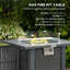 Square Steel Propane Fire Pit Table with Hidden Fuel Tank