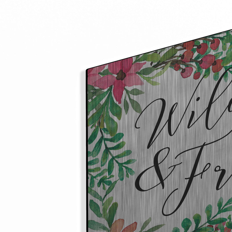 «Wild & Free Greenery» par Cindy Jacobs, art mural en métal, H 12 po x l 12 po