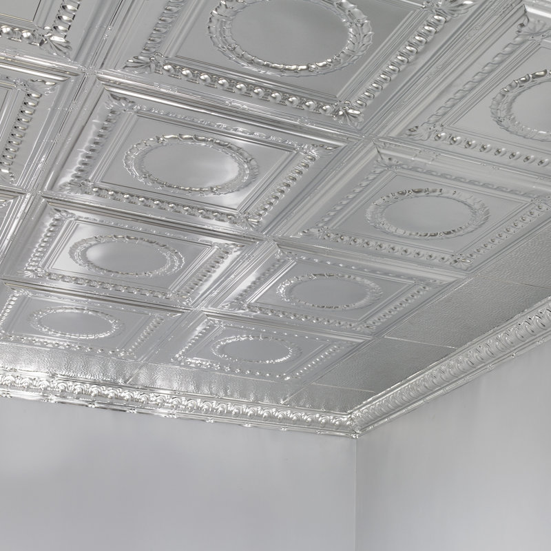 Dalle de plafond Great Lakes Tin Cleveland (paquet de 5), Argent