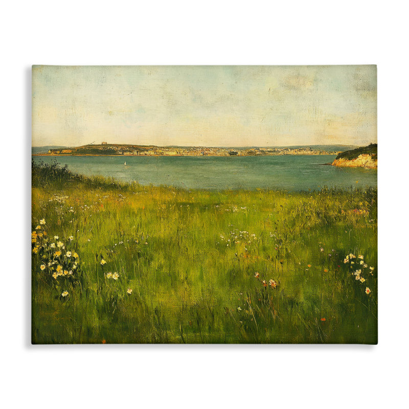 Toile Turquoise Lake Landscape, conception de Petal Prints Design, H 16 po x l 20 po