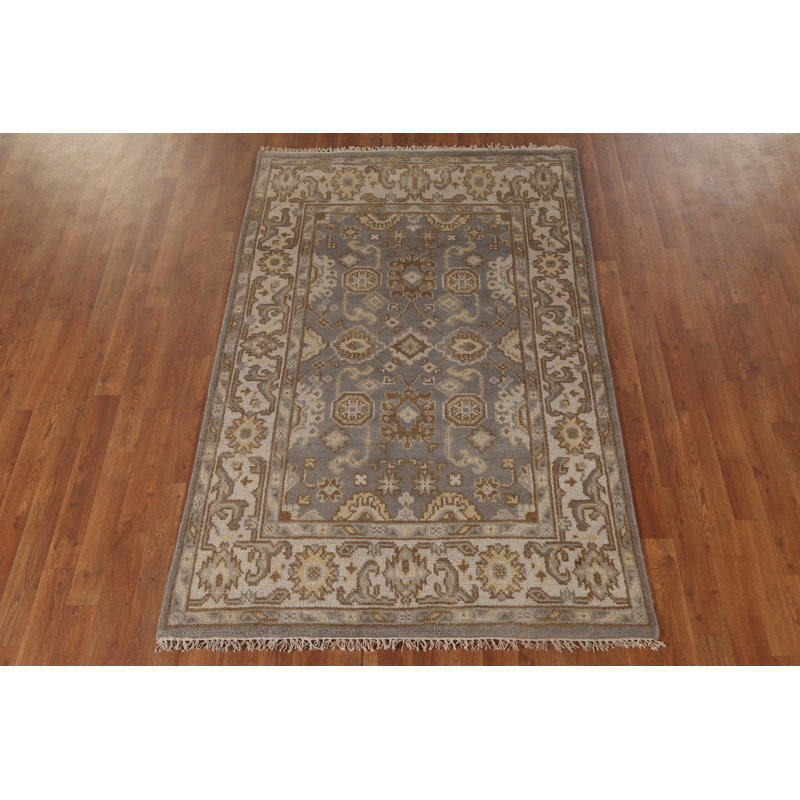 Tapis oriental fait à la main gris Oushak 4 x 6