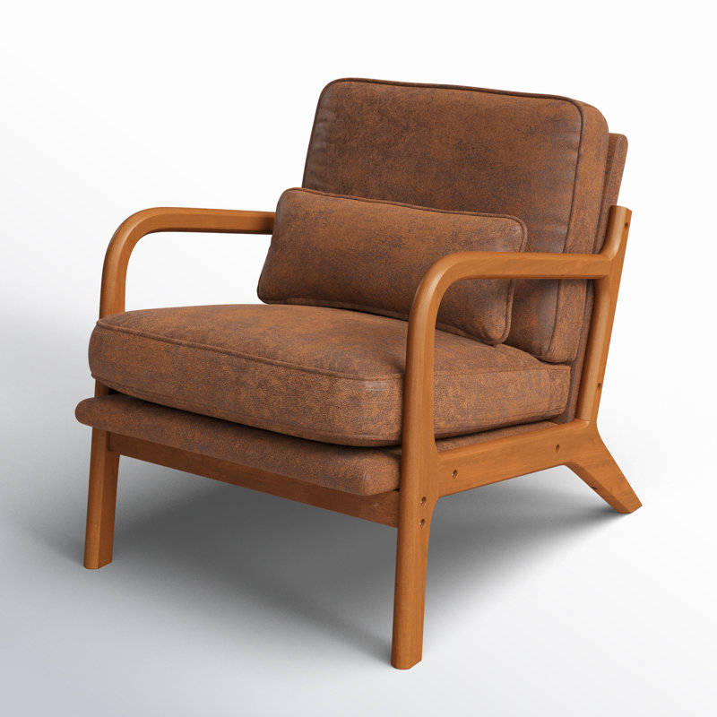 Upholstered Armchair, Brown Polypropylene/Olefin