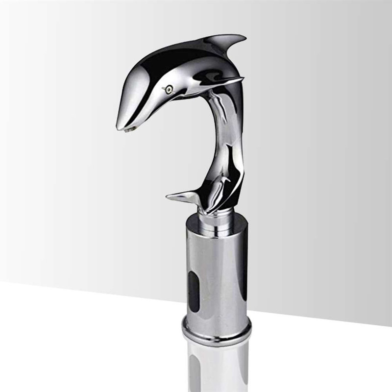 BathSelect Touch Free Commercial Automatic Motion Sensor Sink Faucet - Dolphin Style