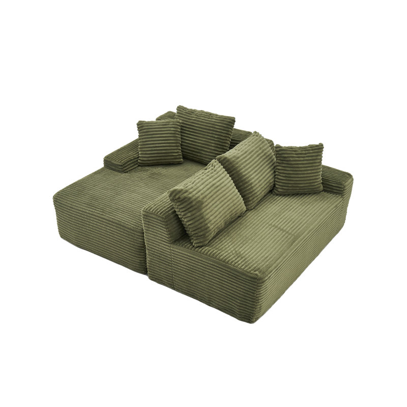 Canapé d'angle moderne en forme de L, recouvert de tissu, de 95 pouces.