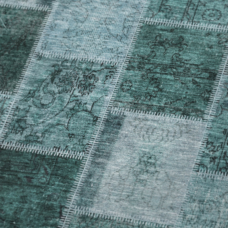 Jeté patchwork Addison Sherpa ASB772, Sarcelle