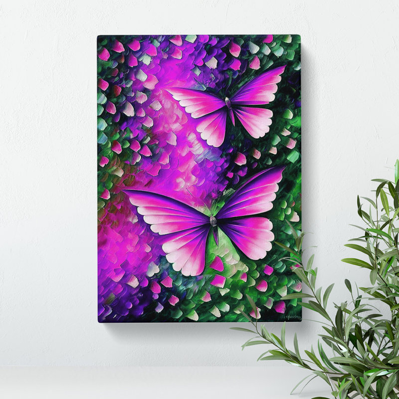 XV1022-3392X Pair Of Butterflies No.3 - Print, Wrapped Canvas, No Matte, 50cm H x 35cm W x 3cm D