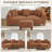  87" Upholstered Sherpa Boucle Sofa With Ottoman - Modern Couch Set with Solid Wood Legs-1374883076