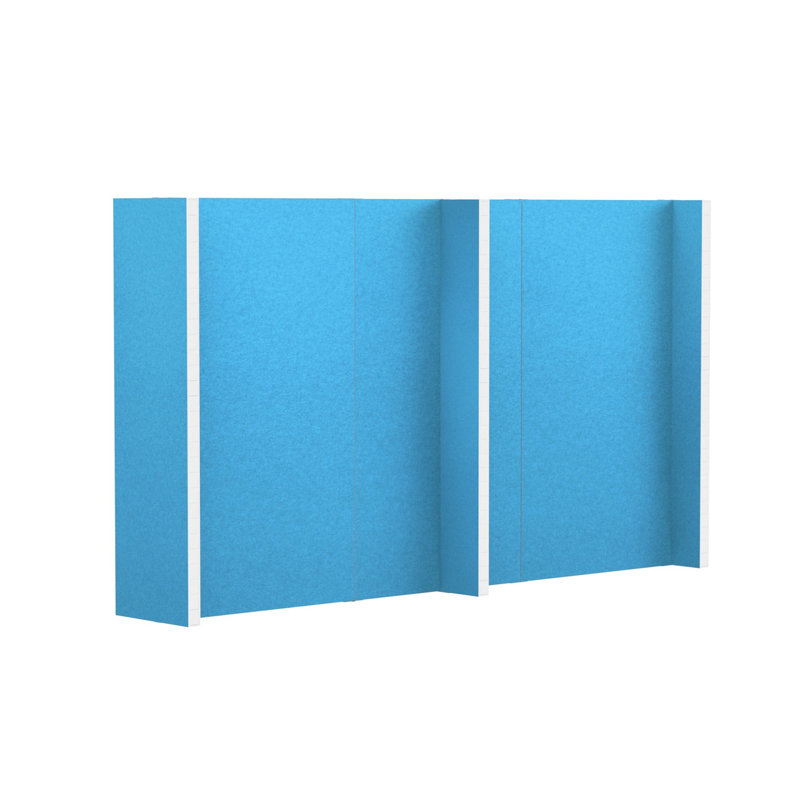 Ensemble mural modulaire de 7 pi de hauteur Everpanel - Bordure blanche, 144", Bleu clair