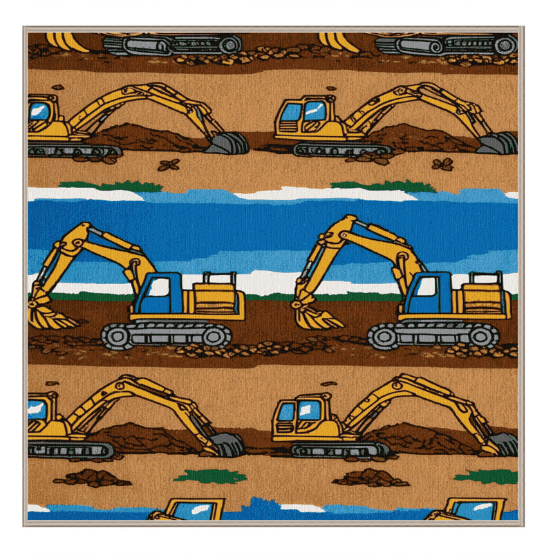 Tapis de transport brun lavable à la machine, Carré 6 pi
